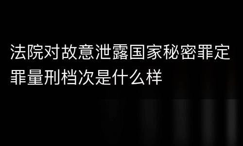 法院对故意泄露国家秘密罪定罪量刑档次是什么样