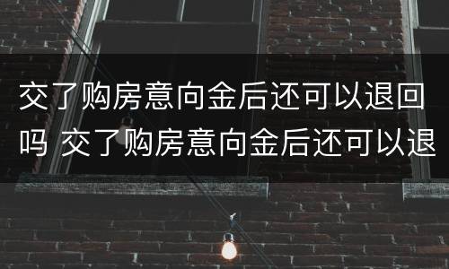 交了购房意向金后还可以退回吗 交了购房意向金后还可以退回吗现在