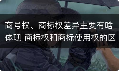 商号权、商标权差异主要有啥体现 商标权和商标使用权的区别