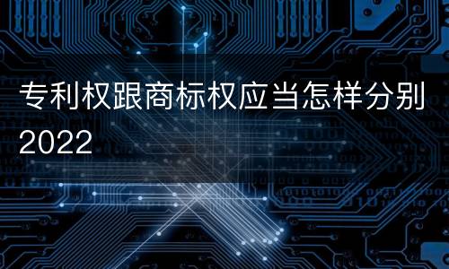 专利权跟商标权应当怎样分别2022