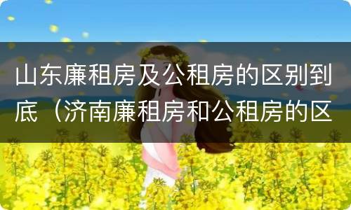 山东廉租房及公租房的区别到底（济南廉租房和公租房的区别）