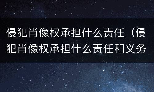 侵犯肖像权承担什么责任（侵犯肖像权承担什么责任和义务）