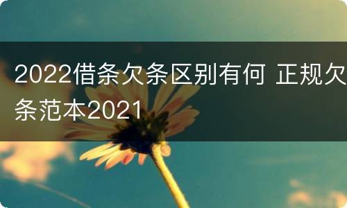2022借条欠条区别有何 正规欠条范本2021