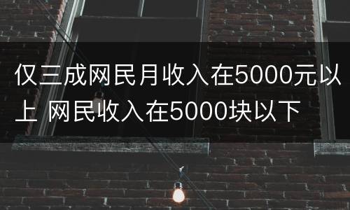 仅三成网民月收入在5000元以上 网民收入在5000块以下