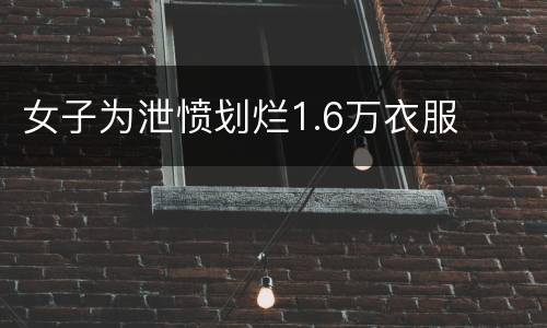 女子为泄愤划烂1.6万衣服