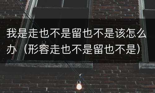 我是走也不是留也不是该怎么办（形容走也不是留也不是）