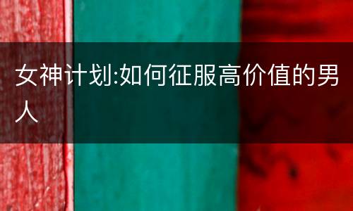 女神计划:如何征服高价值的男人