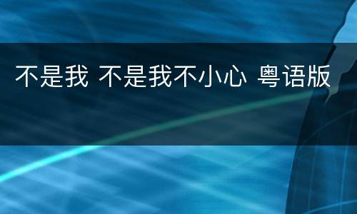 不是我 不是我不小心 粤语版