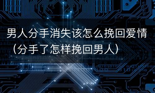 男人分手消失该怎么挽回爱情（分手了怎样挽回男人）