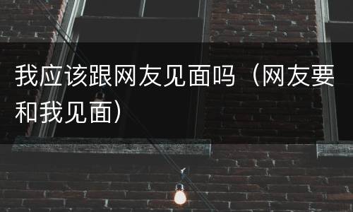 我应该跟网友见面吗（网友要和我见面）
