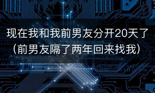 现在我和我前男友分开20天了（前男友隔了两年回来找我）