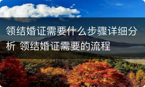 领结婚证需要什么步骤详细分析 领结婚证需要的流程