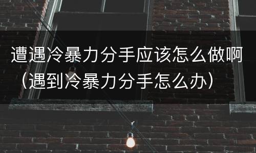 遭遇冷暴力分手应该怎么做啊（遇到冷暴力分手怎么办）