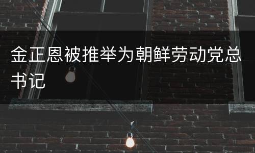 金正恩被推举为朝鲜劳动党总书记