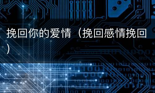 挽回你的爱情（挽回感情挽回）