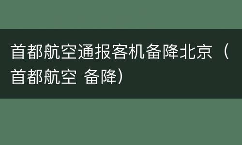 首都航空通报客机备降北京（首都航空 备降）