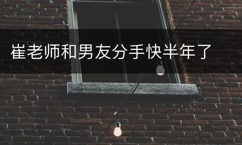 崔老师和男友分手快半年了