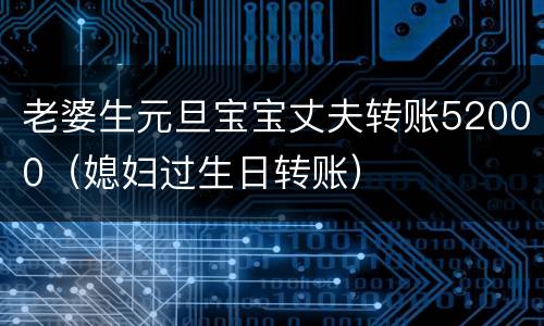 老婆生元旦宝宝丈夫转账52000（媳妇过生日转账）