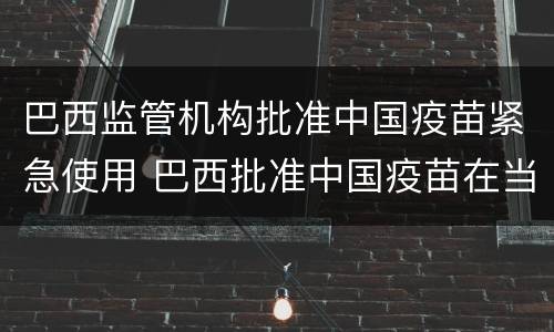 巴西监管机构批准中国疫苗紧急使用 巴西批准中国疫苗在当地试验