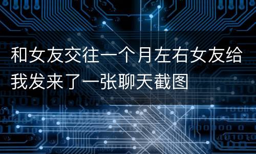 和女友交往一个月左右女友给我发来了一张聊天截图