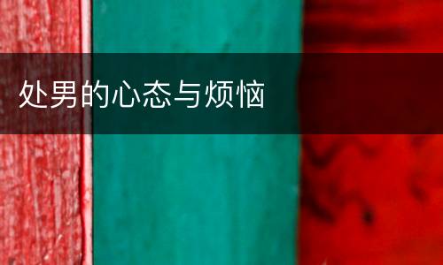 处男的心态与烦恼