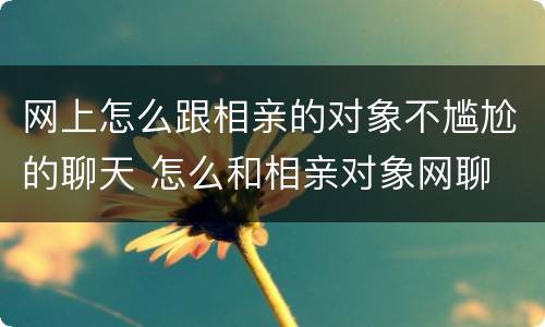 网上怎么跟相亲的对象不尴尬的聊天 怎么和相亲对象网聊