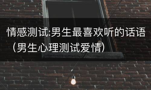 情感测试:男生最喜欢听的话语（男生心理测试爱情）