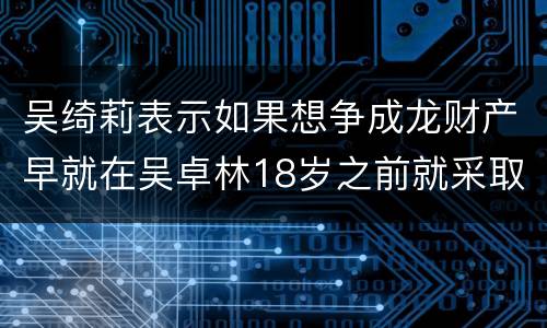吴绮莉表示如果想争成龙财产早就在吴卓林18岁之前就采取行动了