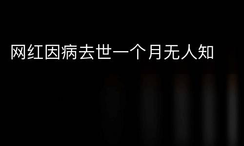 网红因病去世一个月无人知