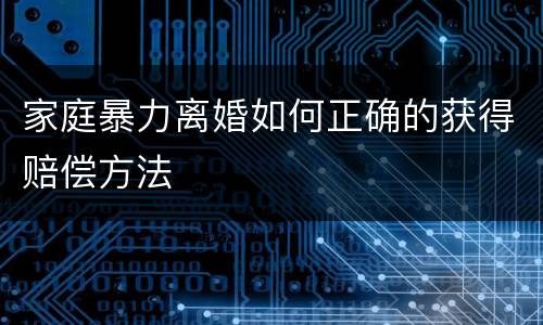 家庭暴力离婚如何正确的获得赔偿方法