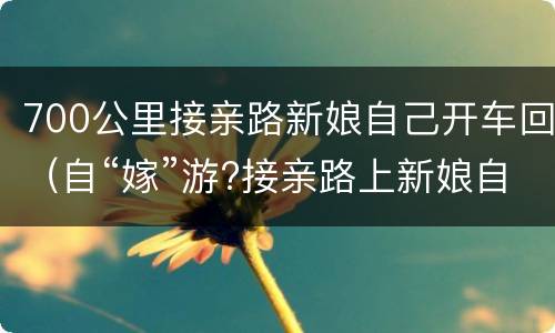 700公里接亲路新娘自己开车回（自“嫁”游?接亲路上新娘自驾:嫌司机和新郎开的慢）