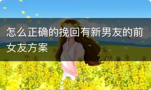 怎么正确的挽回有新男友的前女友方案