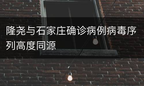 隆尧与石家庄确诊病例病毒序列高度同源