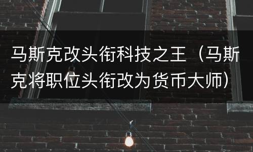 马斯克改头衔科技之王（马斯克将职位头衔改为货币大师）