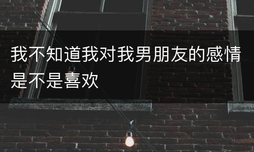 我不知道我对我男朋友的感情是不是喜欢