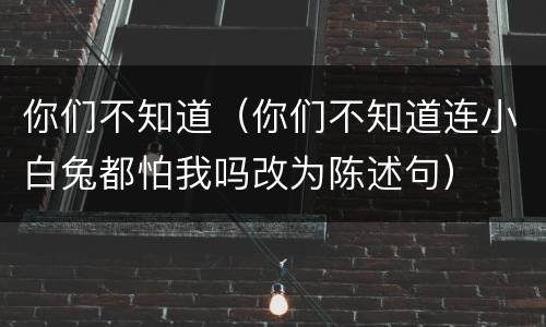 你们不知道（你们不知道连小白兔都怕我吗改为陈述句）