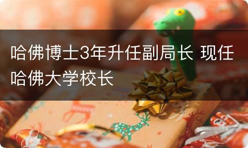 哈佛博士3年升任副局长 现任哈佛大学校长