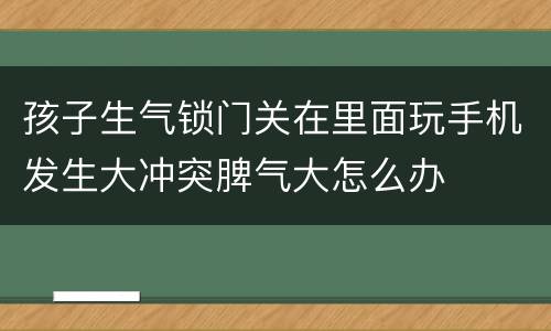 孩子生气锁门关在里面玩手机发生大冲突脾气大怎么办