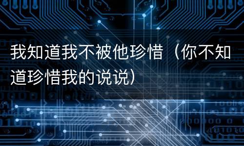 我知道我不被他珍惜（你不知道珍惜我的说说）