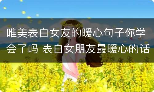 唯美表白女友的暖心句子你学会了吗 表白女朋友最暖心的话