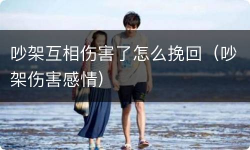 吵架互相伤害了怎么挽回（吵架伤害感情）
