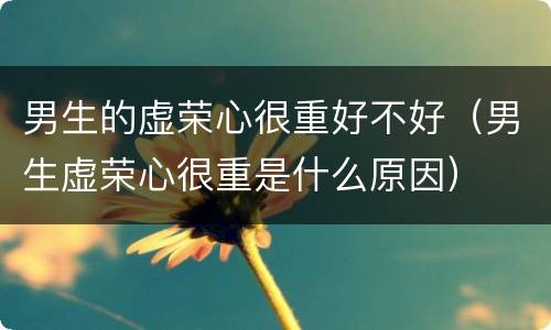 男生的虚荣心很重好不好（男生虚荣心很重是什么原因）