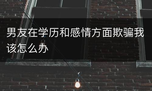 男友在学历和感情方面欺骗我该怎么办