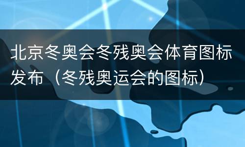北京冬奥会冬残奥会体育图标发布（冬残奥运会的图标）