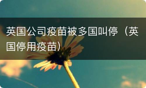 英国公司疫苗被多国叫停（英国停用疫苗）