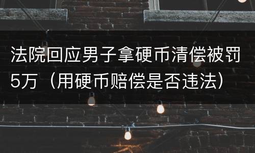 法院回应男子拿硬币清偿被罚5万（用硬币赔偿是否违法）