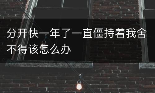分开快一年了一直僵持着我舍不得该怎么办