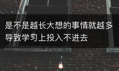 是不是越长大想的事情就越多导致学习上投入不进去