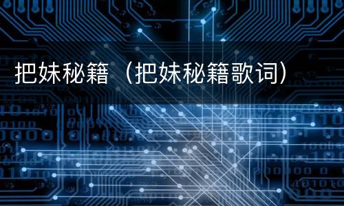 把妹秘籍（把妹秘籍歌词）