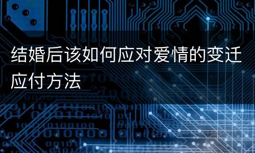 结婚后该如何应对爱情的变迁应付方法